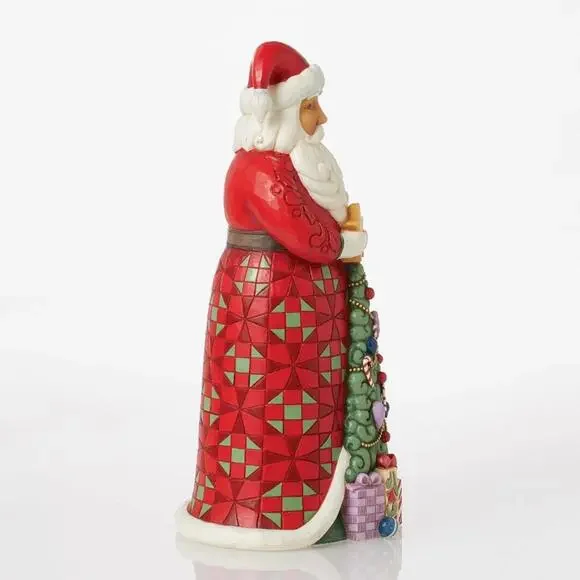 Enesco Jim Shore Heartwood Creek Santa with Christmas Tree Coat Figurine NEW